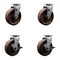 Service Caster 6'' High Temp Glass Filled Nylon Swivel Caster Set w/Roller Bearings 2 Brakes, 4PK SCC-20S620-GFNRHT-2-TLB-2 - alternate 1